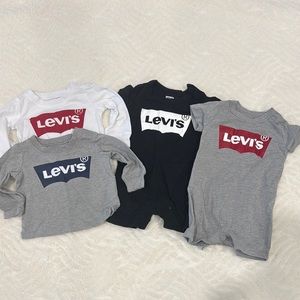 Levi's 3m Baby Romper T-Shirts - Black, Gray, White